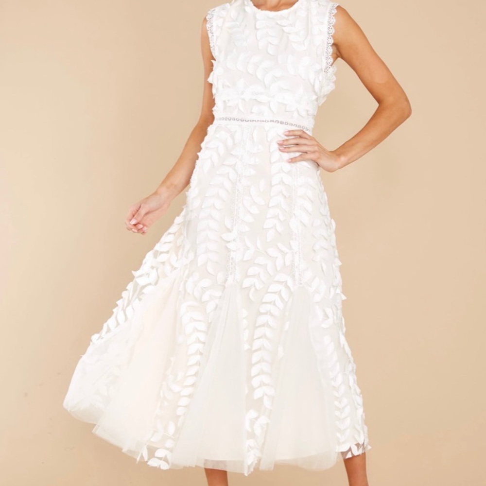 White Midi Lace Dress